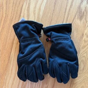 Black Womens Spyder ski Gloves